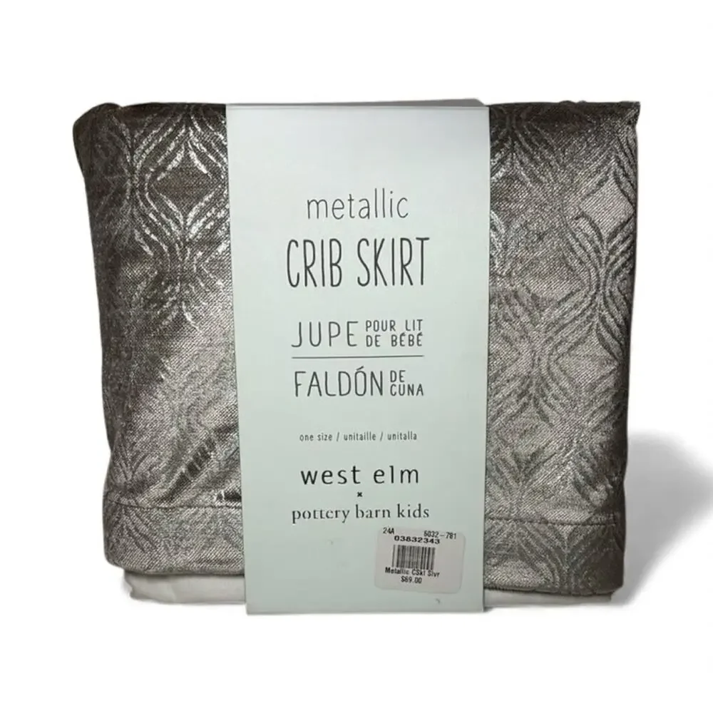 West Elm Pottery Barn Kids Metallic Crib $69 Skirt Baby One Size